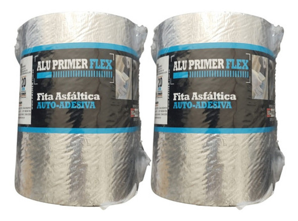 2 Unidades Manta Fita Asfaltica Alumínio 10cm X 10m 1,0mm 0