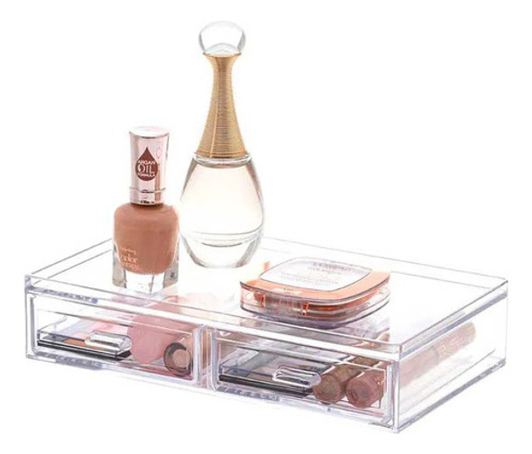 Gaveteiro Acrílico Maquiagem Cosméticos Bijuterias 2 Gavetas 1
