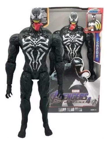 Muñeco Venom Spiderman Avengers Con Luz Y Sonido Grande 30cm 0