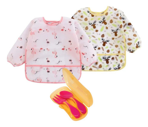 Kit Babador Impermeável Blw E Talheres Com Estojo Buba Baby 0