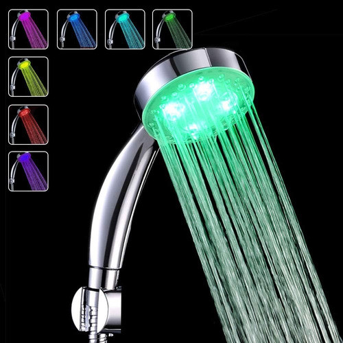Duchero Con Luces Led Para Baño Ducha Lluviero 7 Colores 1