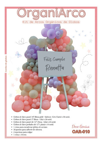 Arco Orgánico Organiarco Atril Globos Pastel 1