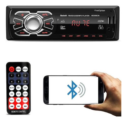 Kit Som Carro Radio Mp3 Bt 2 Usb E Par Alto Falantes 6 Poleg 1