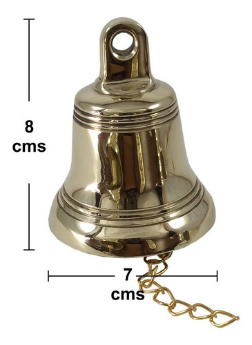 Campana De Bronce Chica Con Ménsula Y Chapa Capitan 1