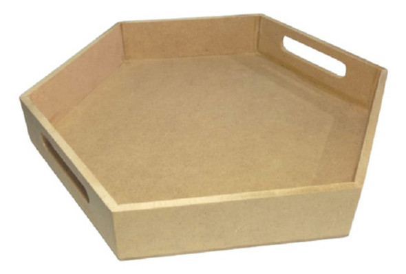 Bandeja Deco Desayuno Hexagonal 20x23cm Fibrofácil Pack X20 1