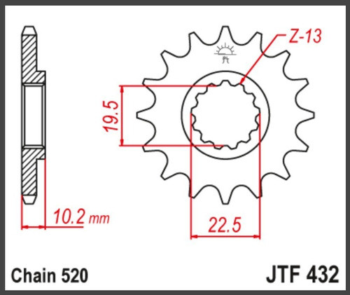 Piñon Jt 432 Suzuki Dr 250 300 400 14 Dientes 1