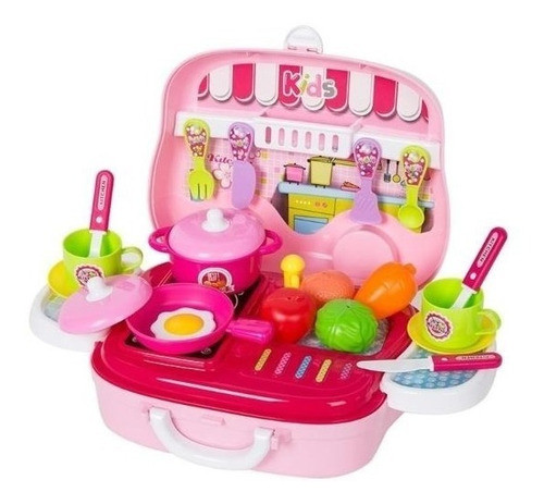 Juego De Cocina En Valija Con Ruedas Mas Accesorios 26 Pzs 0
