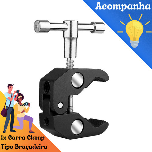 Garra Braçadeira P Braço Articulado Mágico 13u Rosca 1/4 3/8 1