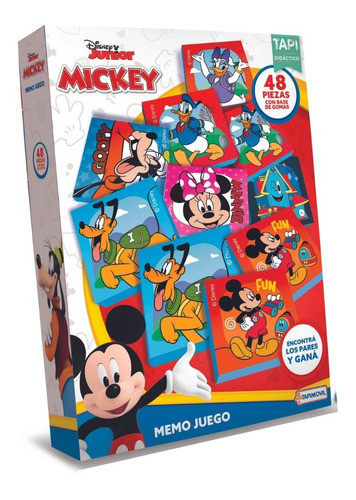 Memo Juego Memoria Disney Mickey Mouse Y Amigos Tapimovil 1