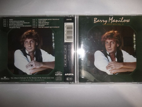 Cd Barry Manilow Greatest Hits Vol 2 0