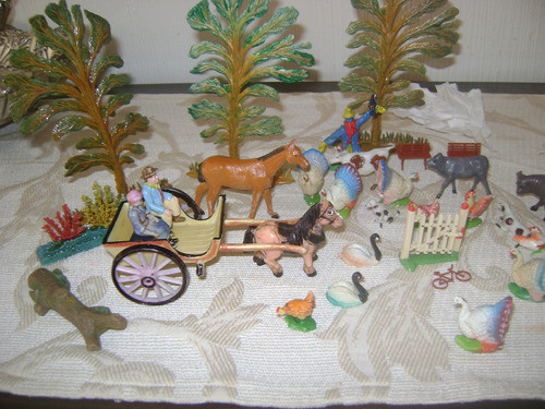 Antiguo Animalitos Eg Toys Casa Granja Campo 37 Piezas Total 1