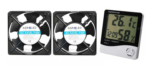 Kit Ventilacion Cooler Agroled 4 Pulgadas 2u Con Htc - Up 0