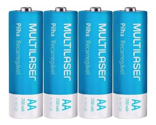 Pilhas Recarregáveis Multilaser Aa 2500mah 4 Unidades Cb052 0