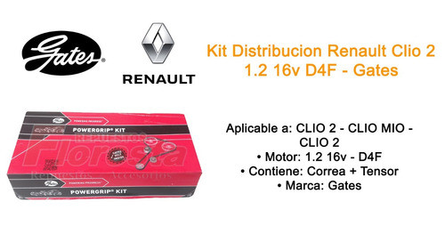 Kit Distribucion Renault Clio 1.2 16v Gates D4f Rep Floresta 1