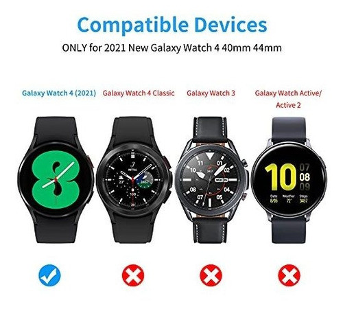4 Protectores De Pantalla Para Smartwatch Galaxy 4 40mm 1