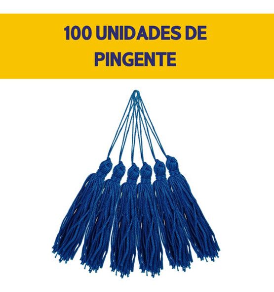 Pingente De Seda Tassel - Franja - Azul Royal - C/100 - Nybc 1