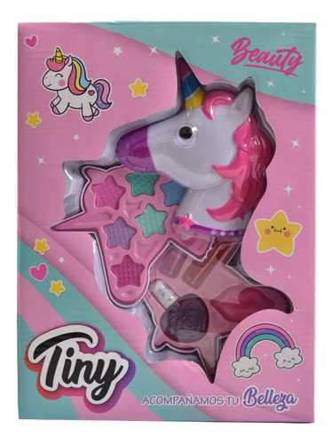 Maquillaje Infantil Unicornio Con Sombras Y Esmaltes Uñas 0