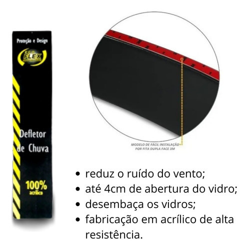 Calha Defletor Chuva Compativel Chery Tiggo 7 Pro 2022 2023 1