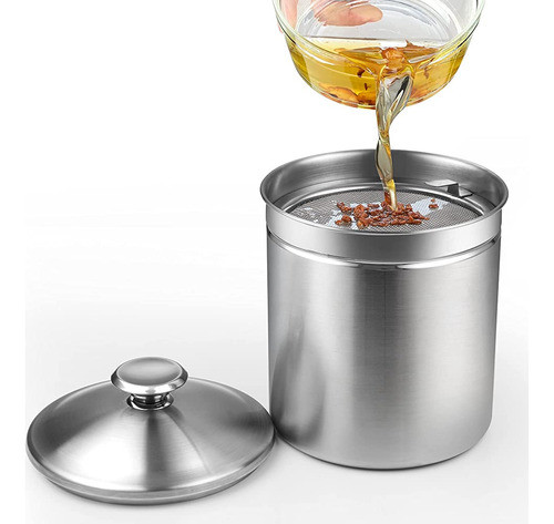 Cook N Home Speciality Oil Grease Storage Can Con Colador, 3 0