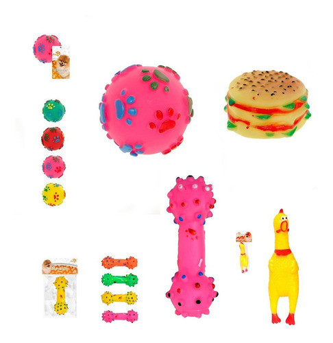 Kit 5 Pet Mordedor Osso Galinha Hamburgue Brinquedo Cachorro 0