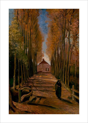 Lamina Fine Art Avenida De Alamos En Otoño Van Gogh 63x90 0