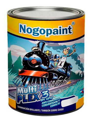 Esmalte Sintetico Multiplex 3 En 1 1 Lt Negro Nogopaint 0