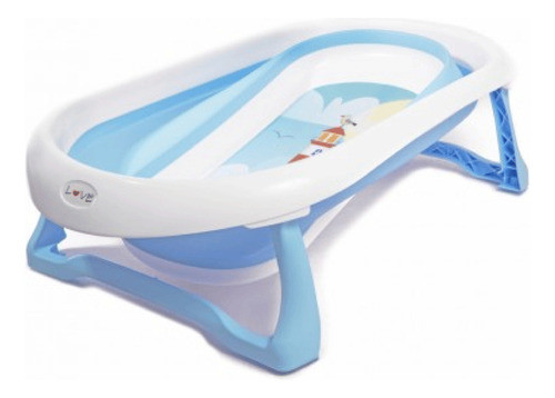 Bañera Plegable Estampada Celeste 0