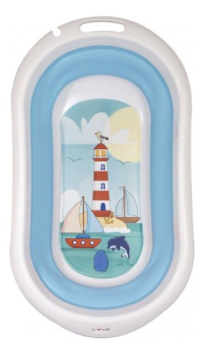 Bañera Plegable Estampada Celeste 1