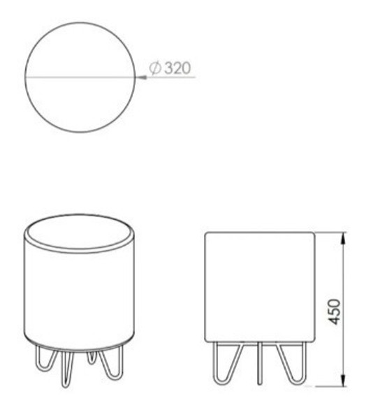 Puff Rolha Redondo Veludo Rosa Daf Mobiliário 1