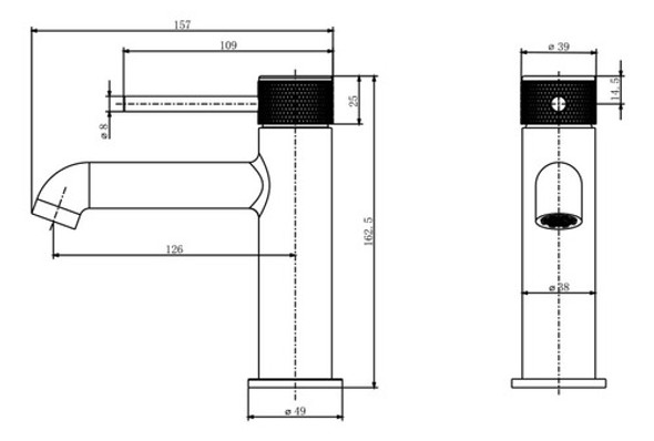 Griferia Lavatorio Bajo Monocomando En Cromo 1