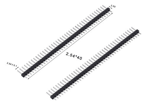 Tira De Pines Recta Simple (1x40) .1" 2.54mm X3 1