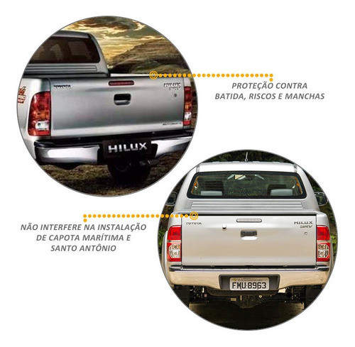 Protetor Borda Tampa Traseira Caçamba Hilux 2011 2012 2013 1