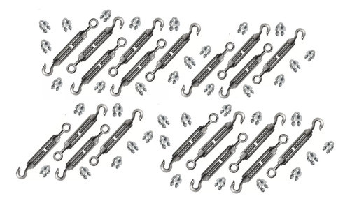Combo Tensor Para Cable De Acero X 20u. Y Prensacable X 40u. 0