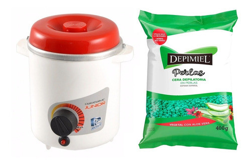 Kit Depilatorio Calentador De Cera X 500grs + Cera Depimiel 0