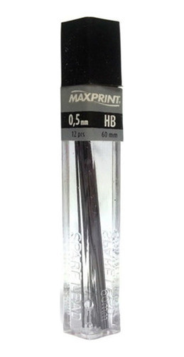 Grafite Para Lapiseira 0.5 Hb  Cx C/12 Tubos Maxprint 0