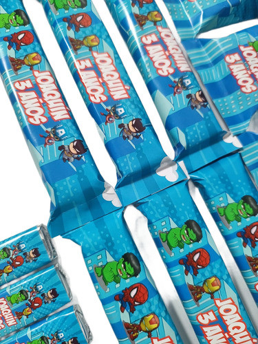 Golosinas Personalizadas X 20 Candy Bar Mini Superhéroes 0