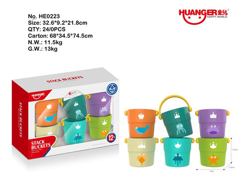 Juguete De Baldes Para  Apilar X6 1