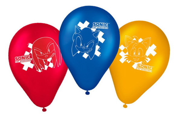 Festa Sonic - Balão, Vela, Forminha, Copo, Prato E Mais 1