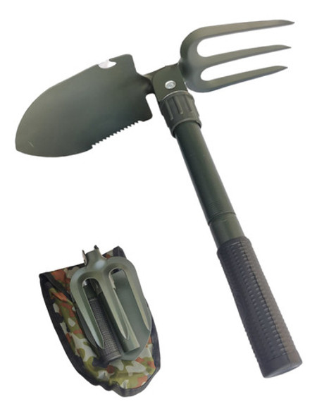 Pala De Camping Plegable - Compacta - Con Rastrillo Y Funda 0