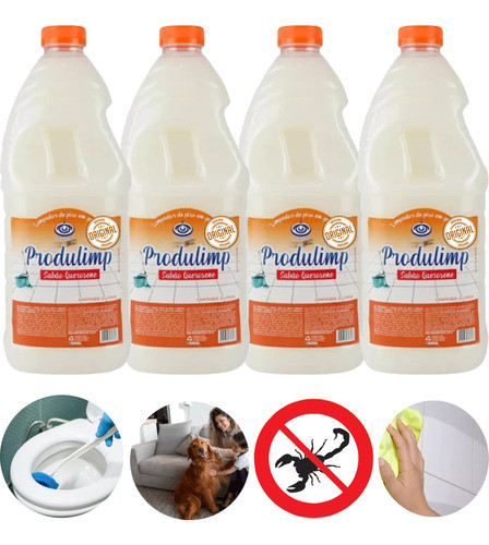 Kit 4 Sabao De Querosene 2 Ltr Limpa Brilha Perfuma Multiuso 0