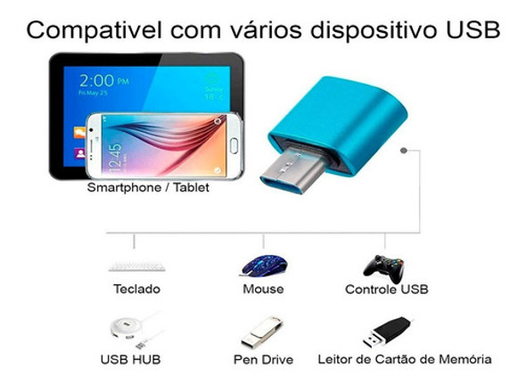 Mobilador Para Celular Adaptador Hub 4 Portas + Otg Usb C 1