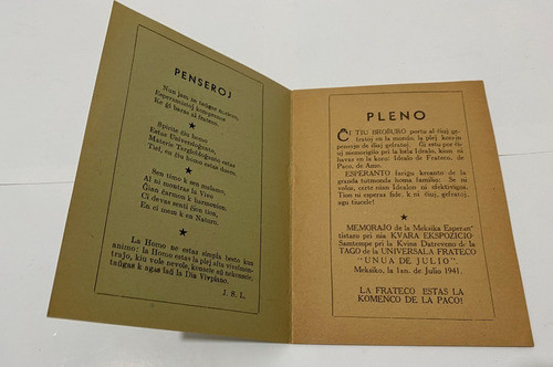 Antiguo Folleto En Esperanto, Amado Nervo, México, Ez3 1