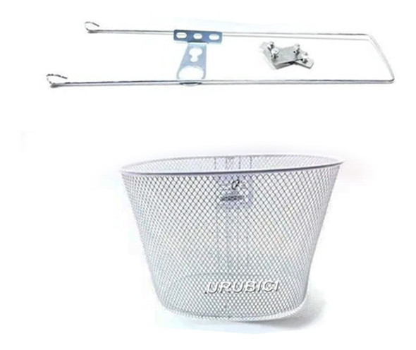 Canasto De Metal Para Bicicleta Blanco Excelente Calidad. 0