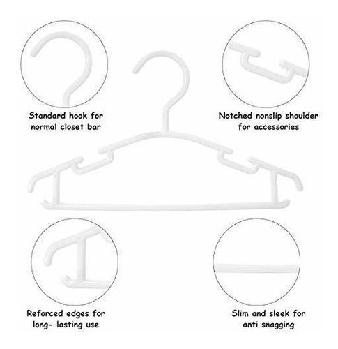 Perchas O Ganchos Para Bebe Y Niños, Pack De 100 Blancas 1
