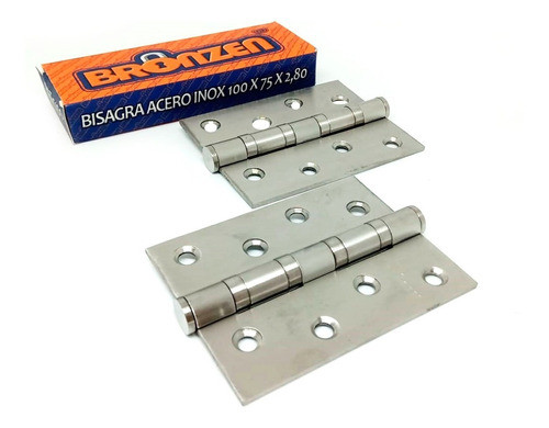 Bisagras Munición 100x75 Acero Inoxidable 2.75mm Espesor Par 1