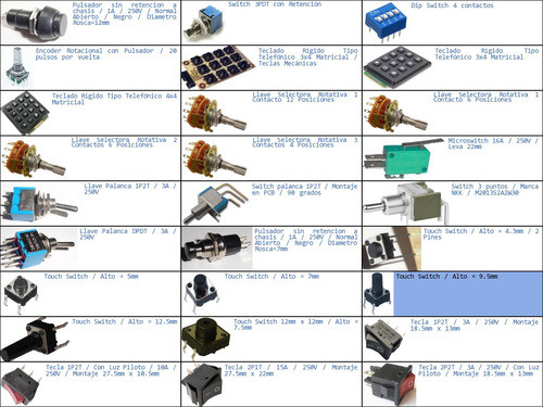 Pack 40x Pulsador 9.5mm Push Button Boton Tecla Tact 1