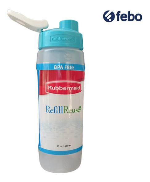Botella Reutilizable Rubbermaid 600ml Libre De Bpa Febo 1