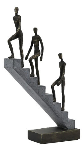 Escultura Homens Subindo Escada Bronze 37cm Ss0263 Btc 0