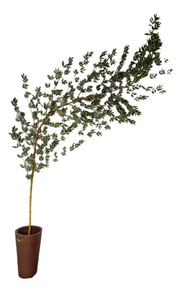 Bambu Mosso Curvado 2,80m Caule Natural E Folhas Artificiais 0