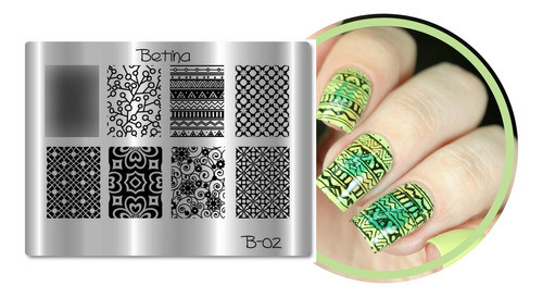 Placas Para Carimbos De Decoração De Unhas Betinna B02 0